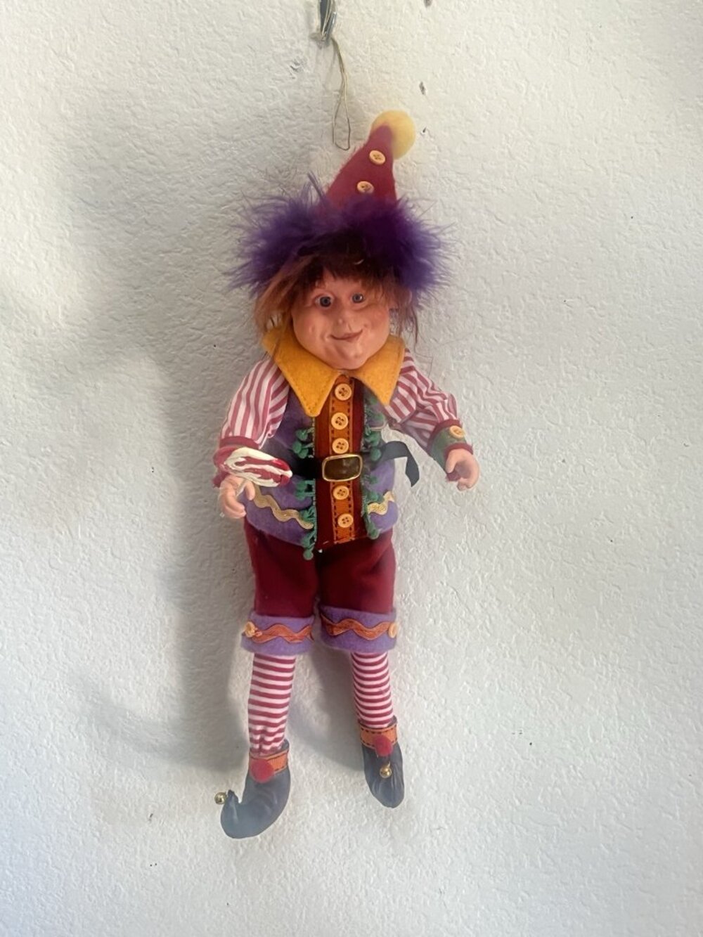 vintage Jester Clown Elf Doll Katherine's Sitting Shelf Sitter 15" Kleski - Picture 10 of 12